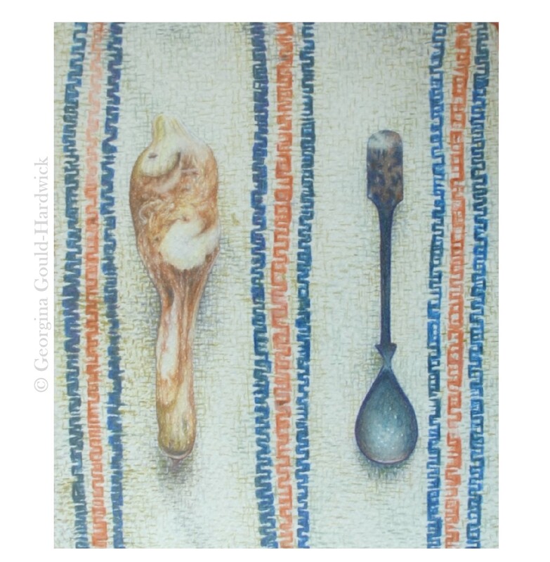 Georgina Gould-Hardwick, 'Gourd and Spoon', 2016, coloured pencil on paper, 270mm x 180mm.